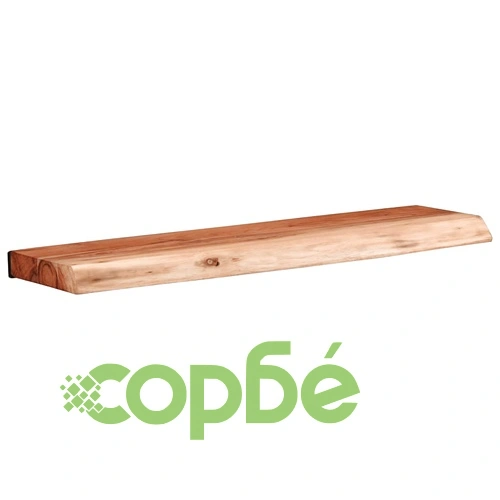 Стенни рафтове от масивно акациево дърво, 2 бр, 60x20x3,5 см ➤ топ цена ➤ sorbe.bg