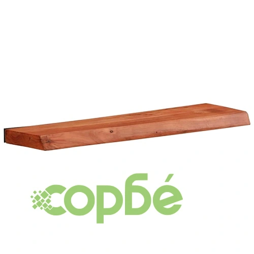 Стенни рафтове от масивно акациево дърво, 2 бр, 60x20x3,5 см ➤ топ цена ➤ sorbe.bg