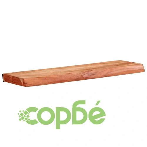 Стенни рафтове от масивно акациево дърво, 2 бр, 60x20x3,5 см ➤ топ цена ➤ sorbe.bg