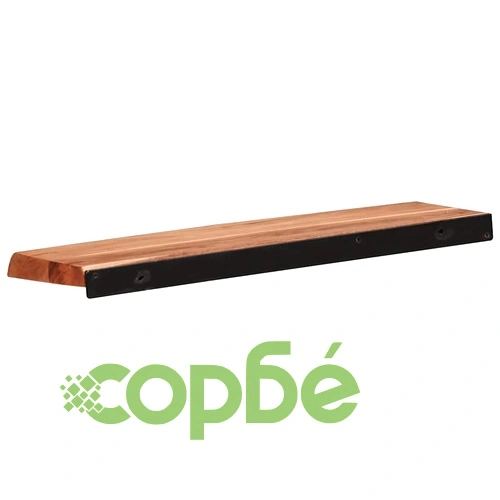 Стенни рафтове от масивно акациево дърво, 2 бр, 60x20x3,5 см ➤ топ цена ➤ sorbe.bg