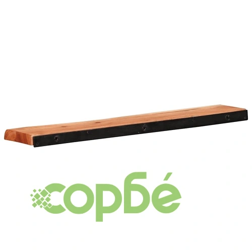 Стенни рафтове от масивно акациево дърво, 2 бр, 80x20x3,5 см ➤ топ цена ➤ sorbe.bg