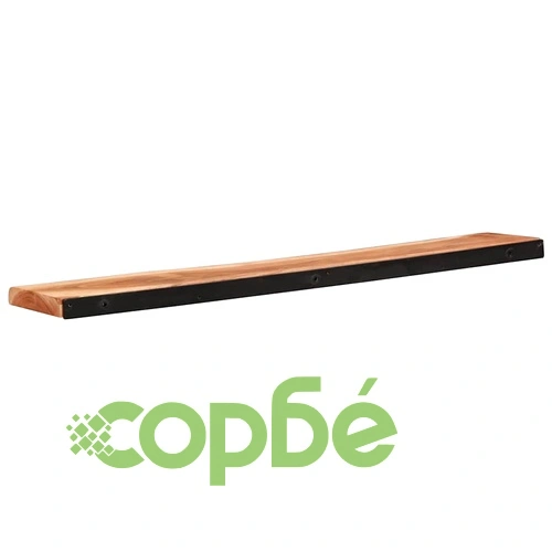 Стенни рафтове от масивно акациево дърво, 2 бр, 100x20x3,5 см ➤ топ цена ➤ sorbe.bg