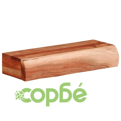 Стенни рафтове, 2 броя, 40x17x8 см, масивно акациево дърво ➤ топ цена ➤ sorbe.bg