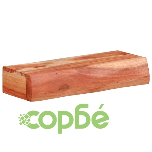 Стенни рафтове, 2 броя, 40x17x8 см, масивно акациево дърво ➤ топ цена ➤ sorbe.bg