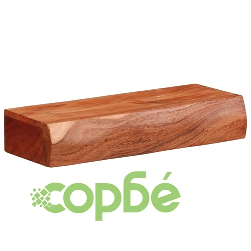 Стенни рафтове, 2 броя, 40x17x8 см, масивно акациево дърво ➤ топ цена ➤ sorbe.bg
