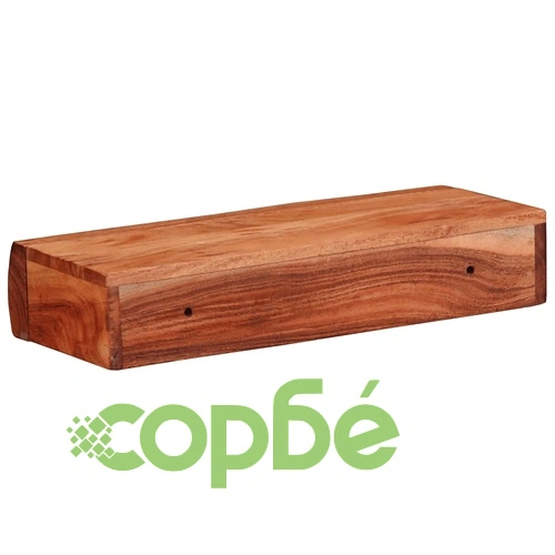 Стенни рафтове, 2 броя, 40x17x8 см, масивно акациево дърво ➤ топ цена ➤ sorbe.bg