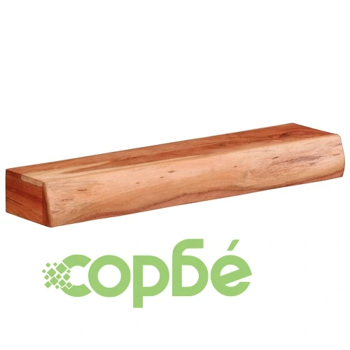 Стенни рафтове от масивно акациево дърво, 2 бр, 60x17x8 см ➤ топ цена ➤ sorbe.bg
