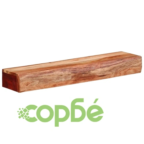 Стенни рафтове от масивно акациево дърво, 2 бр, 60x17x8 см ➤ топ цена ➤ sorbe.bg