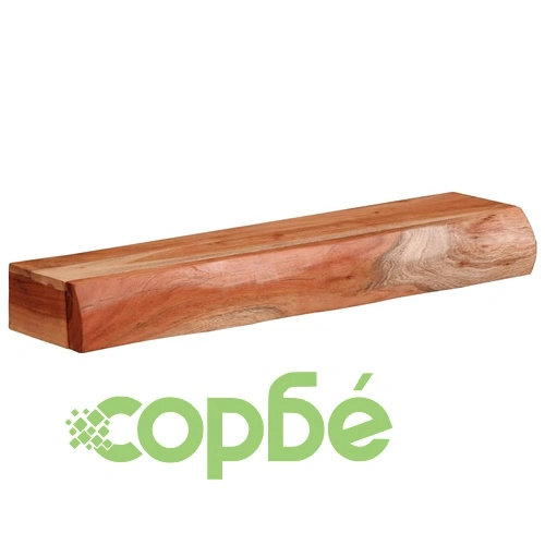 Стенни рафтове от масивно акациево дърво, 2 бр, 60x17x8 см ➤ топ цена ➤ sorbe.bg