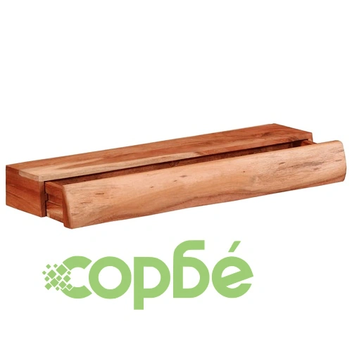 Стенни рафтове от масивно акациево дърво, 2 бр, 60x17x8 см ➤ топ цена ➤ sorbe.bg
