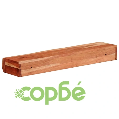 Стенни рафтове от масивно акациево дърво, 2 бр, 60x17x8 см ➤ топ цена ➤ sorbe.bg