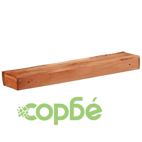 Стенни рафтове от масивно акациево дърво, 2 бр, 80x17x8 см ➤ топ цена ➤ sorbe.bg