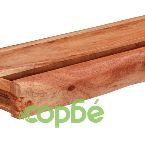 Стенни рафтове от масивно акациево дърво, 2 бр, 100x17x8 см ➤ топ цена ➤ sorbe.bg