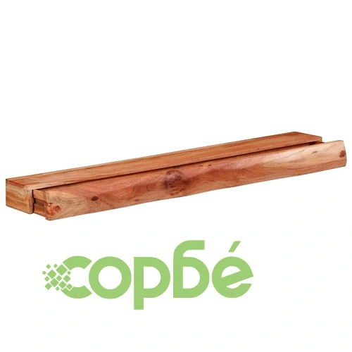 Стенни рафтове от масивно акациево дърво, 2 бр, 100x17x8 см ➤ топ цена ➤ sorbe.bg