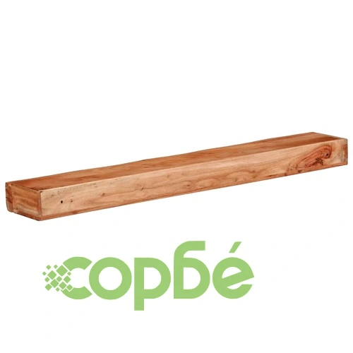 Стенни рафтове от масивно акациево дърво, 2 бр, 100x17x8 см ➤ топ цена ➤ sorbe.bg