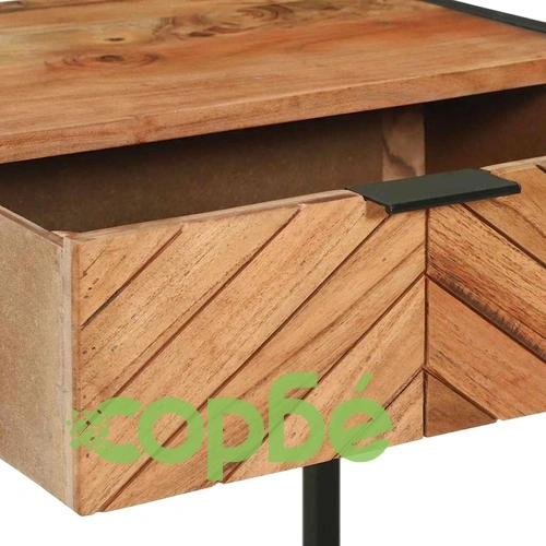 Конзолна маса с 2 чекмеджета и рафт от масивно мангово дърво 90x35x75 см кафяво ➤ топ цена ➤ sorbe.bg