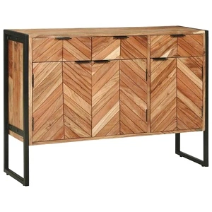 Шкаф от масивна акациева дървесина 100x30x75 см кафяв