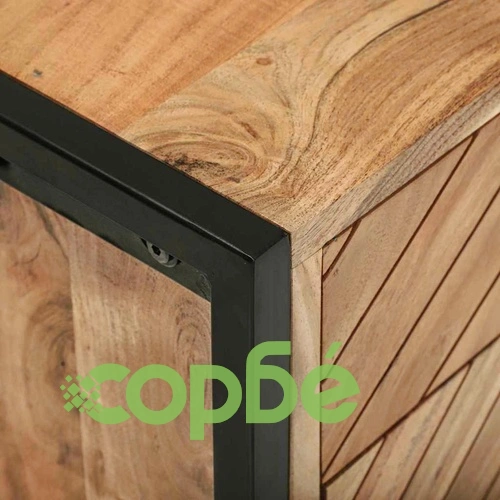 Шкаф от масивна акациева дървесина 100x30x75 см кафяв ➤ топ цена ➤ sorbe.bg