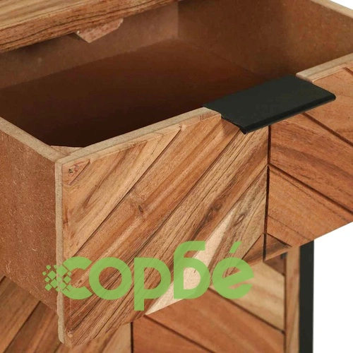 Шкаф от масивна акациева дървесина 100x30x75 см кафяв ➤ топ цена ➤ sorbe.bg