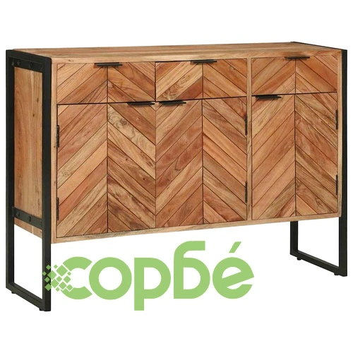 Шкаф от масивна акациева дървесина 100x30x75 см кафяв ➤ топ цена ➤ sorbe.bg