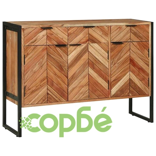 Шкаф от масивна акациева дървесина 100x30x75 см кафяв ➤ топ цена ➤ sorbe.bg