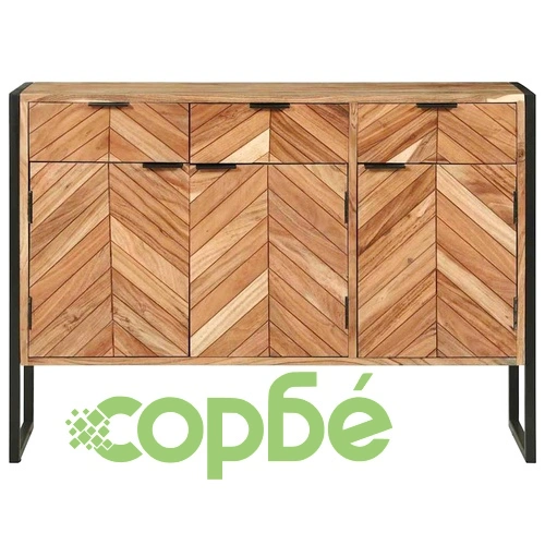 Шкаф от масивна акациева дървесина 100x30x75 см кафяв ➤ топ цена ➤ sorbe.bg