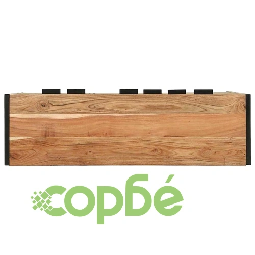 Шкаф от масивна акациева дървесина 100x30x75 см кафяв ➤ топ цена ➤ sorbe.bg