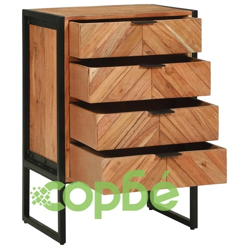 Служебен шкаф 50 x 35 x 75 см, масивна акациева дървесина ➤ топ цена ➤ sorbe.bg