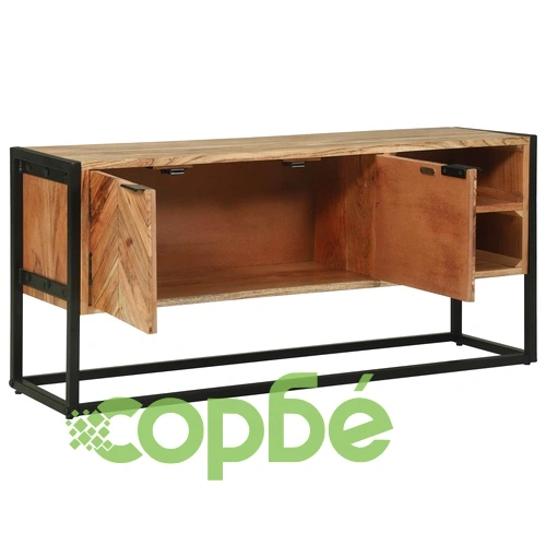 ТВ шкаф от масивно акациево дърво, 110 x 30 x 50 см, кафяв ➤ топ цена ➤ sorbe.bg