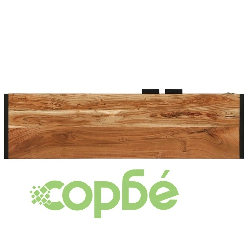 ТВ шкаф от масивно акациево дърво, 110 x 30 x 50 см, кафяв ➤ топ цена ➤ sorbe.bg