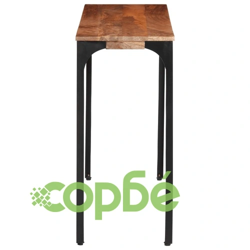 Елегантна конзолна маса от масивно манго дърво и желязо, кафява, 110x35x76см ➤ топ цена ➤ sorbe.bg