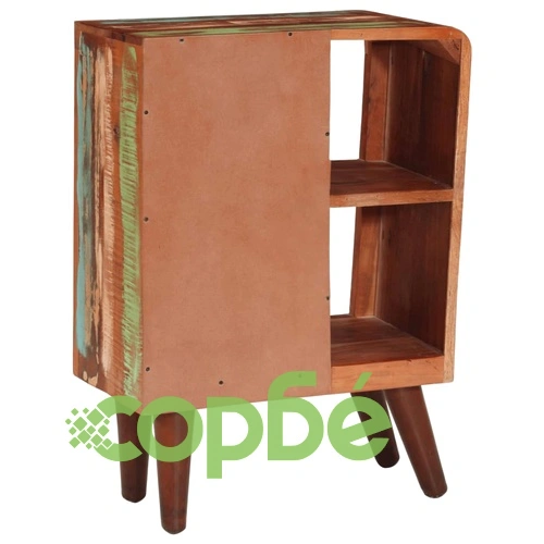 Компактен сайдборд от регенерирано масивно дърво, 55x30x80 см, с метални крака ➤ топ цена ➤ sorbe.bg