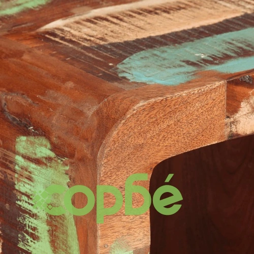 Компактен сайдборд от регенерирано масивно дърво, 55x30x80 см, с метални крака ➤ топ цена ➤ sorbe.bg