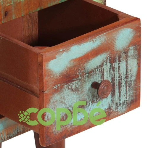 Компактен сайдборд от регенерирано масивно дърво, 55x30x80 см, с метални крака ➤ топ цена ➤ sorbe.bg