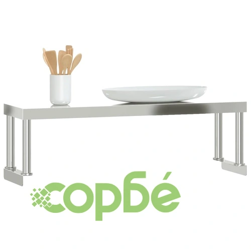 Рафт за работна маса от неръждаема стомана, 110x30x35 см, товароносимост 50 кг ➤ топ цена ➤ sorbe.bg