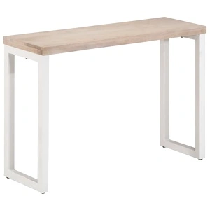 Конзолна маса от масивно манго дърво и желязо - кафява, 110x35x76 см