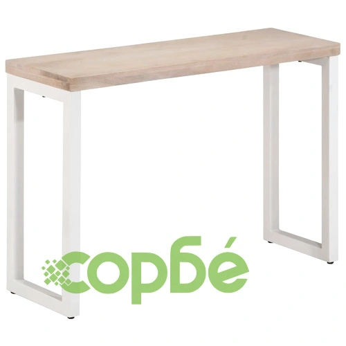 Конзолна маса от масивно манго дърво и желязо - кафява, 110x35x76 см ➤ топ цена ➤ sorbe.bg