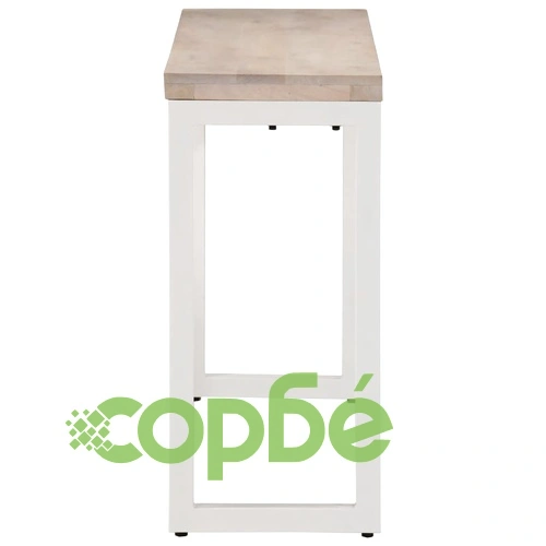 Конзолна маса от масивно манго дърво и желязо - кафява, 110x35x76 см ➤ топ цена ➤ sorbe.bg