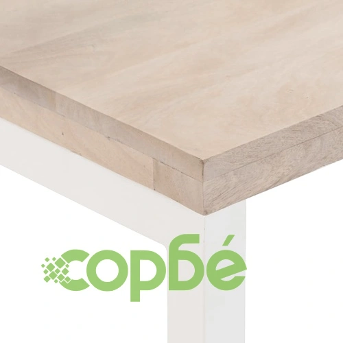 Конзолна маса от масивно манго дърво и желязо - кафява, 110x35x76 см ➤ топ цена ➤ sorbe.bg