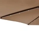 Градински чадър с LED осветление и стоманен прът, таупе, 225x225x212 см