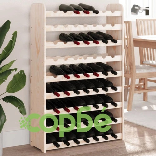 Поставка за вино от масивна чамова дървесина 72,5x25x111,5 см за 63 бутилки ➤ топ цена ➤ sorbe.bg