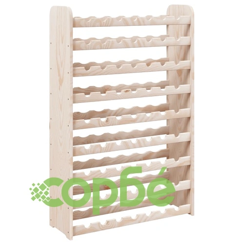 Поставка за вино от масивна чамова дървесина 72,5x25x111,5 см за 63 бутилки ➤ топ цена ➤ sorbe.bg