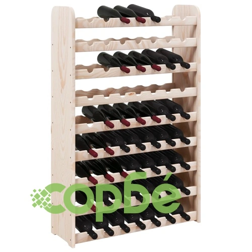 Поставка за вино от масивна чамова дървесина 72,5x25x111,5 см за 63 бутилки ➤ топ цена ➤ sorbe.bg