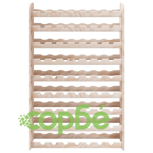 Поставка за вино от масивна чамова дървесина 72,5x25x111,5 см за 63 бутилки ➤ топ цена ➤ sorbe.bg