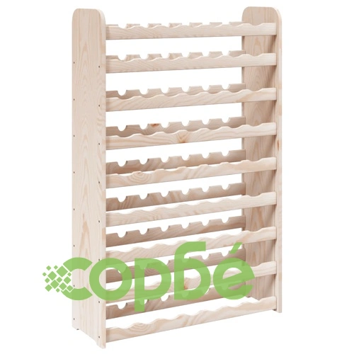 Поставка за вино от масивна чамова дървесина 72,5x25x111,5 см за 63 бутилки ➤ топ цена ➤ sorbe.bg