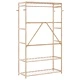 Бамбукова закачалка за дрехи с 3 рафта и 4 куки 110x40x175 см
