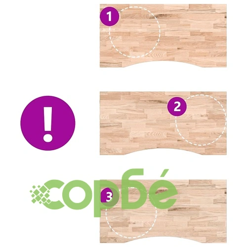 Плот за бюро от масивен дъб 100x60x2,5 cm, необработен, правоъгълен ➤ топ цена ➤ sorbe.bg