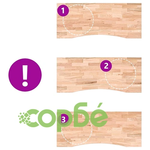 Плот за бюро от масивен дъб 120x60x2,5 cm - необработен, правоъгълен ➤ топ цена ➤ sorbe.bg