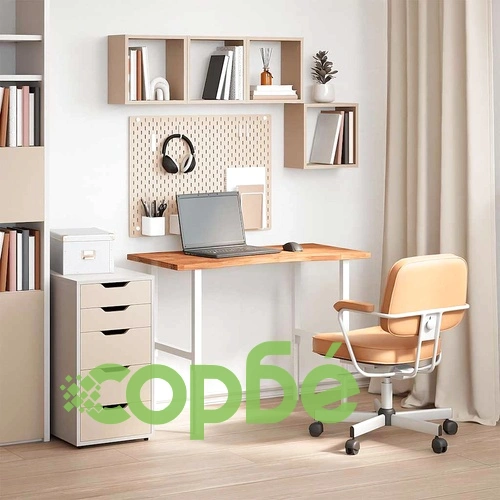 Плот за бюро от масивен дъб, светлокафяв, 100x60x2,5 см, правоъгълен ➤ топ цена ➤ sorbe.bg