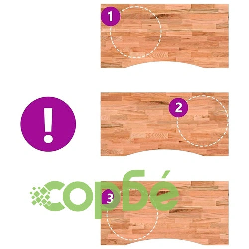 Плот за бюро от масивен дъб, светлокафяв, 100x60x2,5 см, правоъгълен ➤ топ цена ➤ sorbe.bg